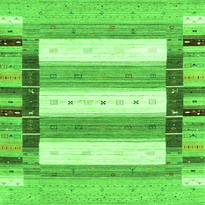 Serging Thickness of Abstract Green Contemporary Rug, con1964grn