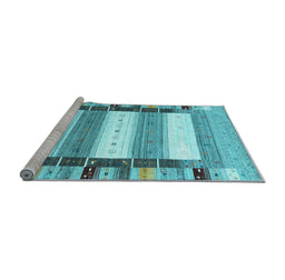 Sideview of Machine Washable Abstract Light Blue Contemporary Rug, wshcon1964lblu