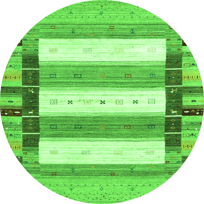 Square Abstract Green Contemporary Rug, con1964grn