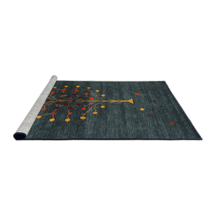 Serging Thickness of Machine Washable Contemporary Dark Slate Gray Green Rug, wshcon1965
