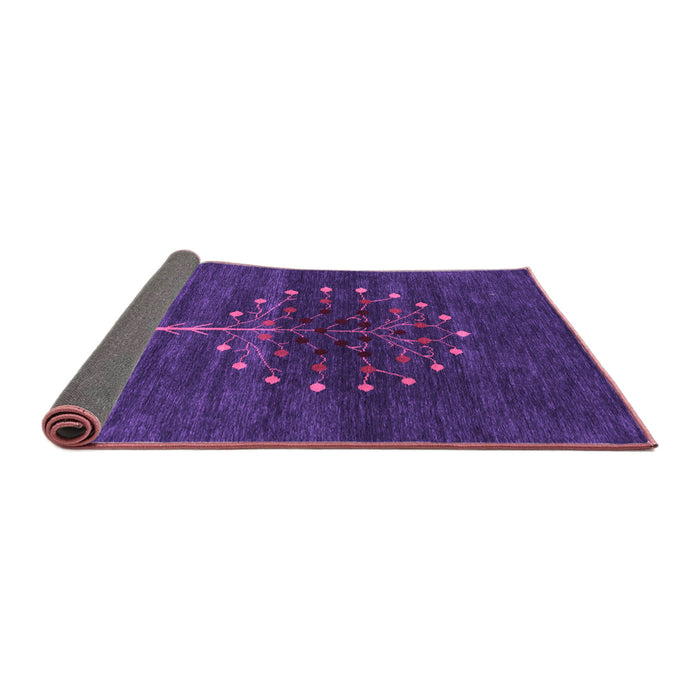 Sideview of Abstract Purple Contemporary Rug, con1965pur