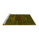 Sideview of Machine Washable Abstract Yellow Contemporary Rug, wshcon1965yw