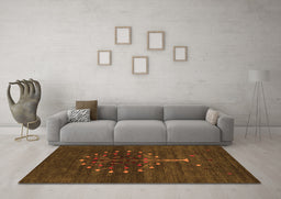 Machine Washable Abstract Orange Contemporary Area Rugs in a Living Room, wshcon1965org