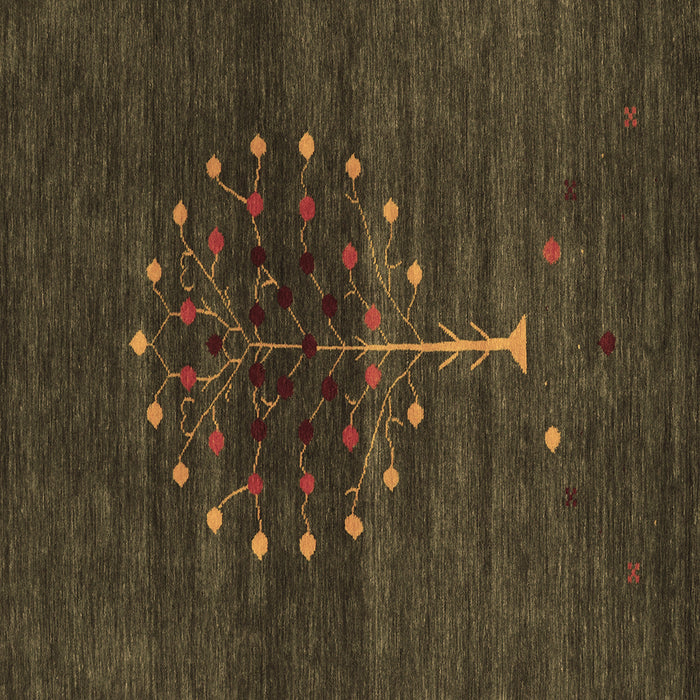 Square Abstract Brown Contemporary Rug, con1965brn