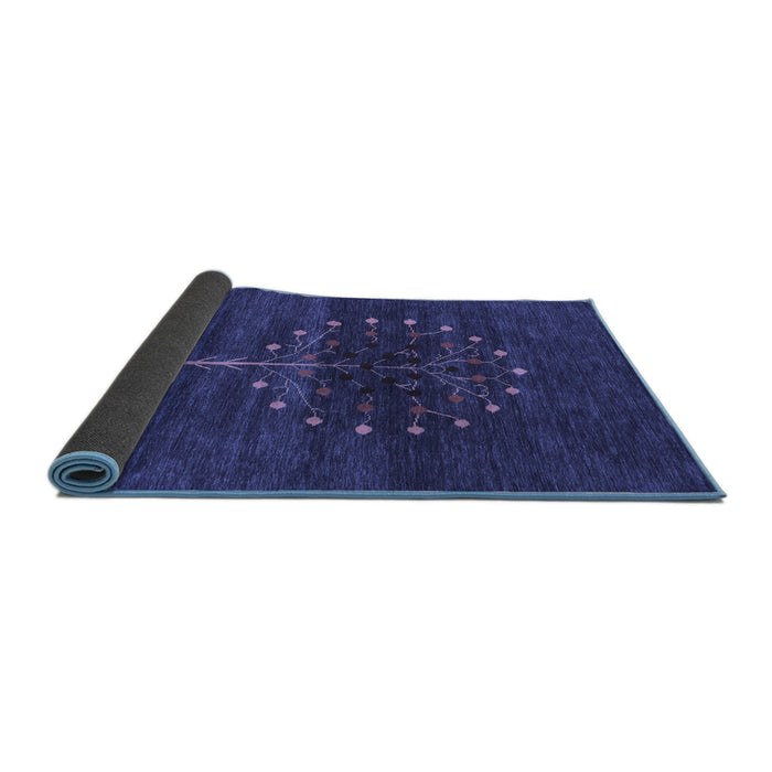 Sideview of Abstract Blue Contemporary Rug, con1965blu
