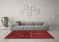 Machine Washable Abstract Red Contemporary Rug, wshcon1965red