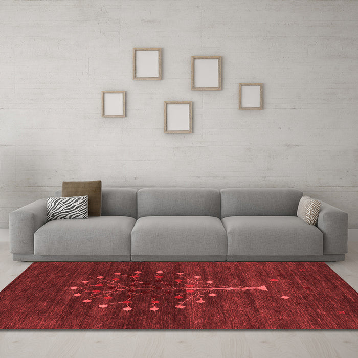 Contemporary Red Washable Rugs