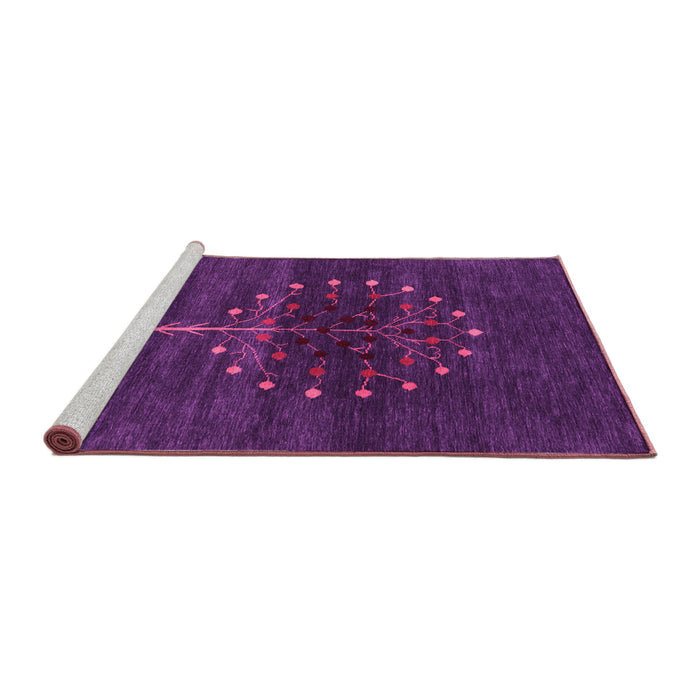 Sideview of Machine Washable Abstract Pink Contemporary Rug, wshcon1965pnk