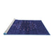 Sideview of Machine Washable Abstract Blue Contemporary Rug, wshcon1965blu