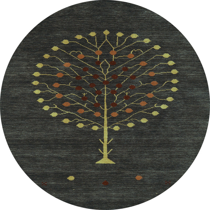 Round Machine Washable Abstract Light Blue Contemporary Rug, wshcon1966lblu