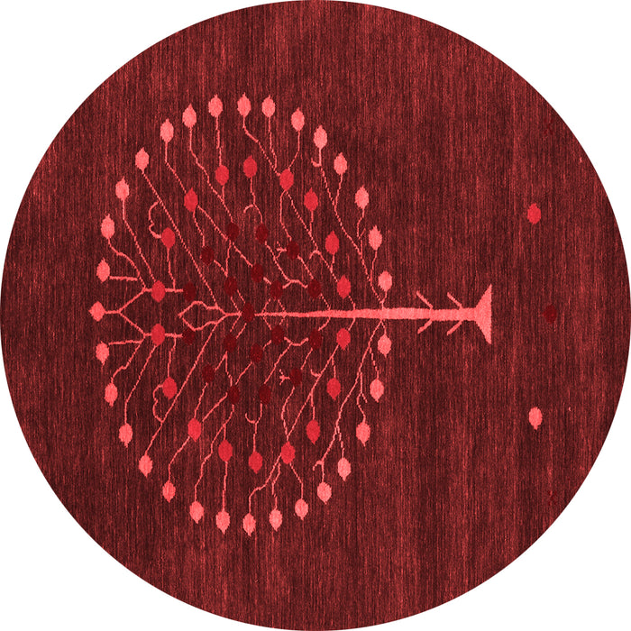 Machine Washable Abstract Red Contemporary Rug, wshcon1966red