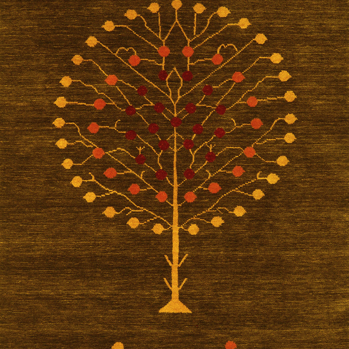 Machine Washable Abstract Yellow Contemporary Rug, wshcon1966yw