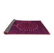 Sideview of Abstract Pink Contemporary Rug, con1966pnk