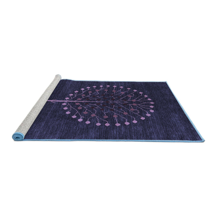 Sideview of Machine Washable Abstract Blue Contemporary Rug, wshcon1966blu