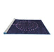 Sideview of Machine Washable Abstract Blue Contemporary Rug, wshcon1966blu