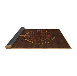 Sideview of Abstract Brown Contemporary Rug, con1966brn