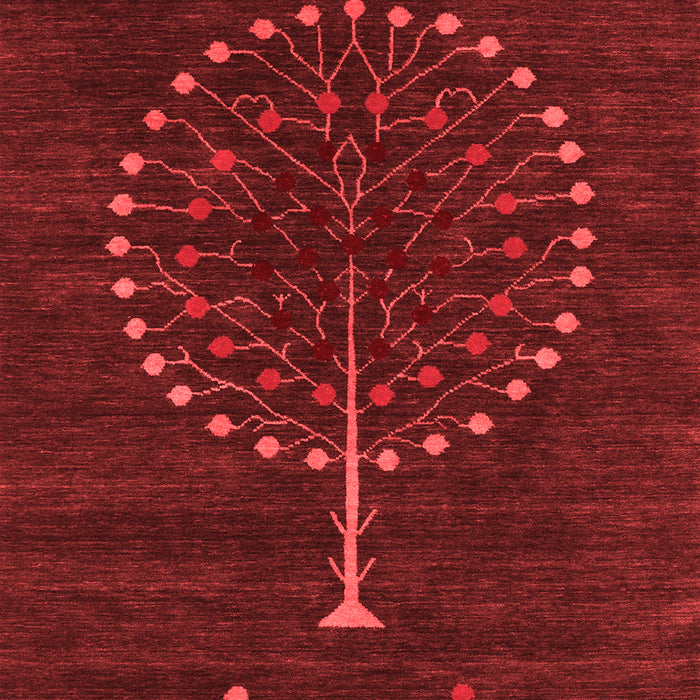 Machine Washable Abstract Red Contemporary Rug, wshcon1966red