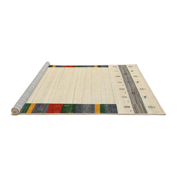 Serging Thickness of Machine Washable Contemporary Gold Rug, wshcon1967