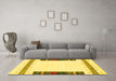 Machine Washable Solid Yellow Modern Rug in a Living Room, wshcon1967yw