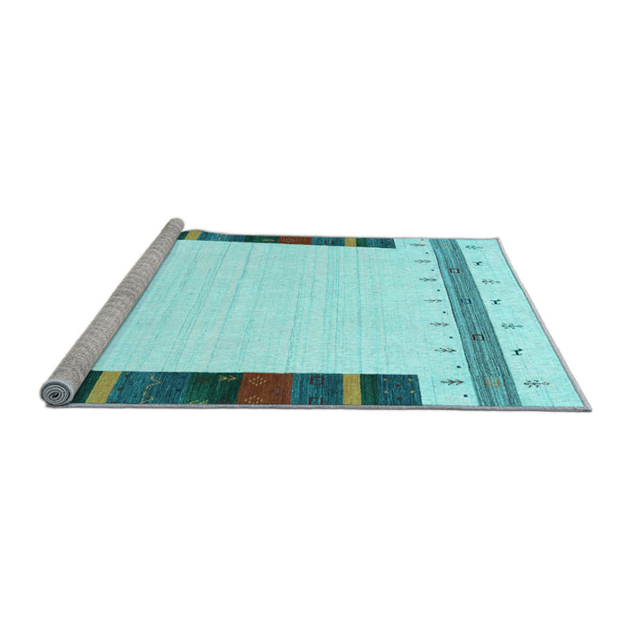 Sideview of Machine Washable Solid Light Blue Modern Rug, wshcon1967lblu