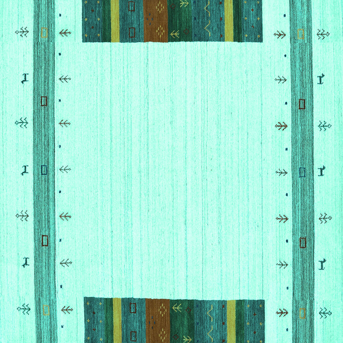 Square Machine Washable Solid Turquoise Modern Area Rugs, wshcon1967turq