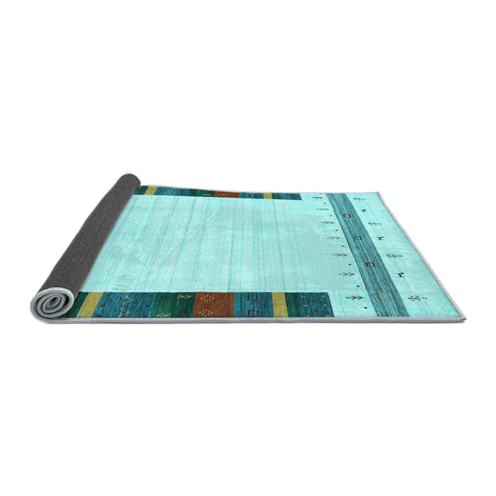 Sideview of Solid Light Blue Modern Rug, con1967lblu