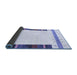 Sideview of Solid Blue Modern Rug, con1967blu