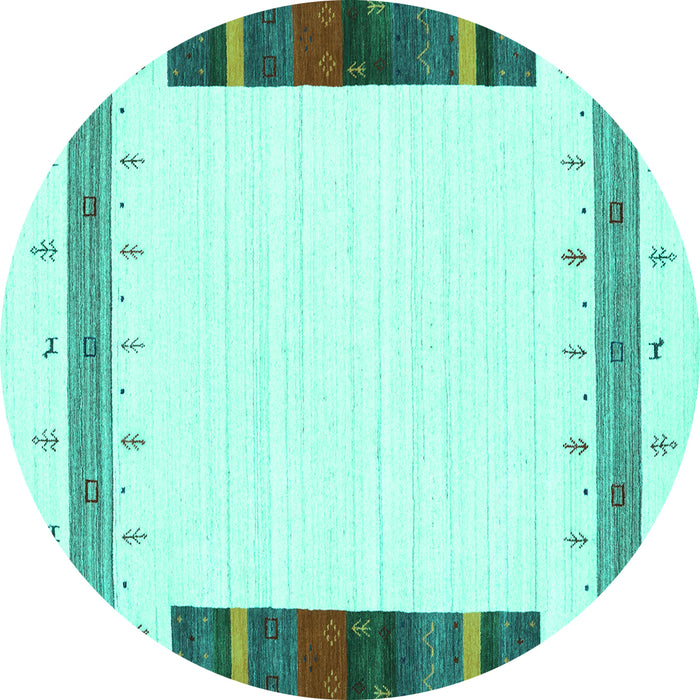 Round Solid Turquoise Modern Rug, con1967turq