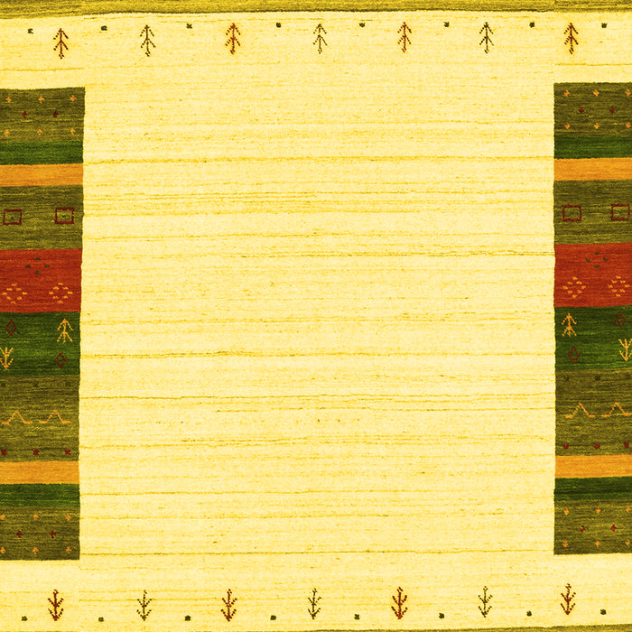 Machine Washable Solid Yellow Modern Rug, wshcon1967yw