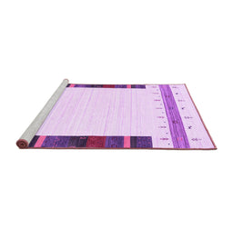 Sideview of Machine Washable Solid Purple Modern Area Rugs, wshcon1967pur