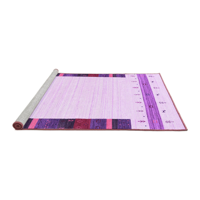Sideview of Machine Washable Solid Purple Modern Area Rugs, wshcon1967pur