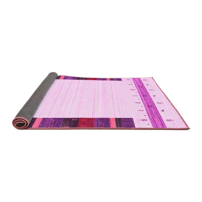 Sideview of Solid Pink Modern Rug, con1967pnk