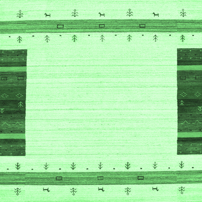 Square Machine Washable Solid Emerald Green Modern Area Rugs, wshcon1967emgrn