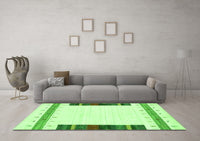 Machine Washable Solid Green Modern Rug, wshcon1967grn