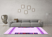 Machine Washable Solid Purple Modern Rug, wshcon1967pur