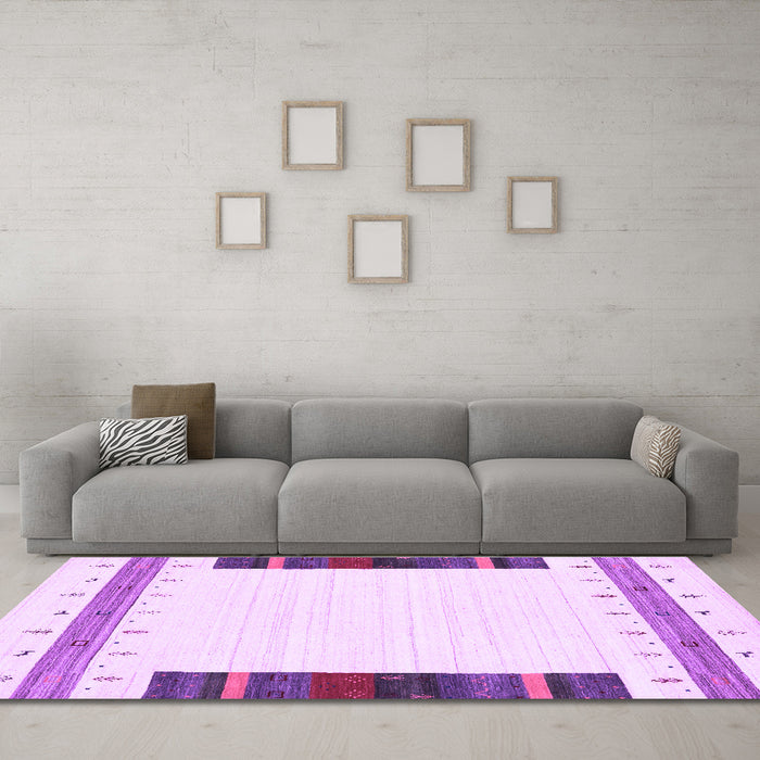 Machine Washable Solid Purple Modern Area Rugs in a Living Room, wshcon1967pur