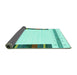 Sideview of Solid Turquoise Modern Rug, con1967turq