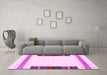 Machine Washable Solid Pink Modern Rug in a Living Room, wshcon1967pnk