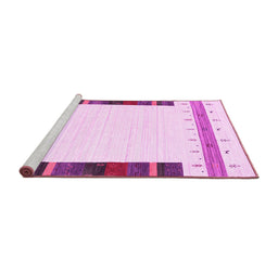 Sideview of Machine Washable Solid Pink Modern Rug, wshcon1967pnk