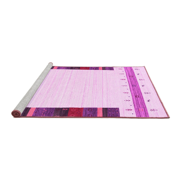 Sideview of Machine Washable Solid Pink Modern Rug, wshcon1967pnk