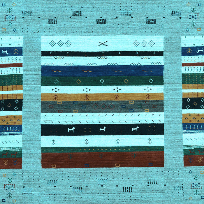 Square Machine Washable Abstract Light Blue Contemporary Rug, wshcon1968lblu