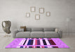 Machine Washable Abstract Purple Contemporary Area Rugs in a Living Room, wshcon1968pur