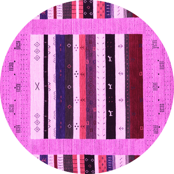 Round Abstract Pink Contemporary Rug, con1968pnk
