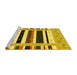 Sideview of Machine Washable Abstract Yellow Contemporary Rug, wshcon1968yw