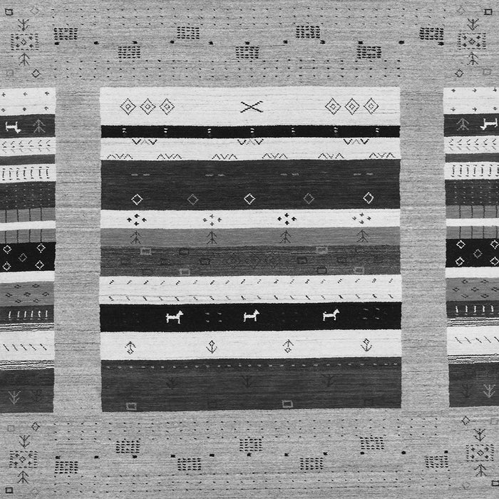 Round Machine Washable Abstract Gray Contemporary Rug, wshcon1968gry