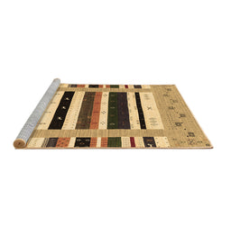 Sideview of Machine Washable Abstract Brown Contemporary Rug, wshcon1968brn