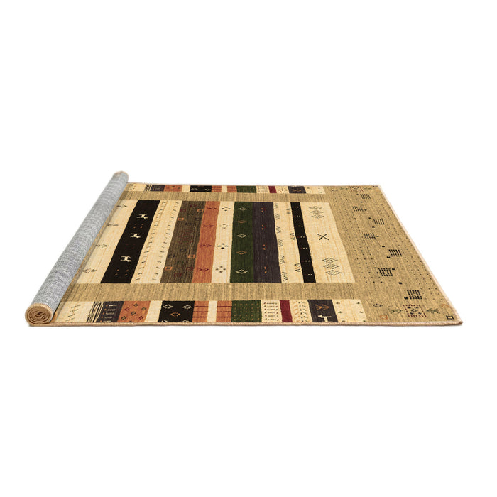 Sideview of Machine Washable Abstract Brown Contemporary Rug, wshcon1968brn