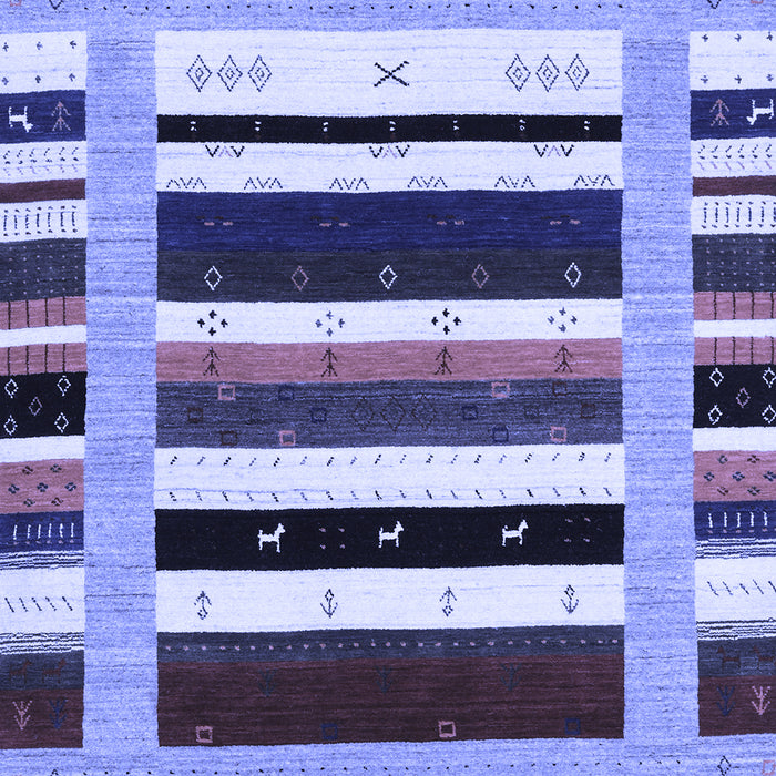 Machine Washable Abstract Blue Contemporary Rug, wshcon1968blu