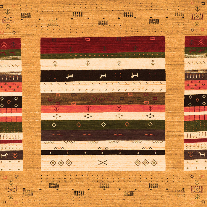 Serging Thickness of Abstract Orange Contemporary Rug, con1968org