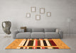 Machine Washable Abstract Orange Contemporary Area Rugs in a Living Room, wshcon1968org